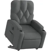vidaXL Fauteuil relax avec releveur électrique Tissu gris foncé