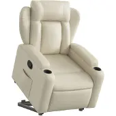 vidaXL Fauteuil relax avec releveur Crème Similicuir