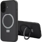 Accezz Coque Ring Stand avec MagSafe pour Apple iPhone 16 - Noir