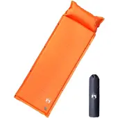 vidaXL Matelas de camping autogonflant avec oreiller 1 personne orange