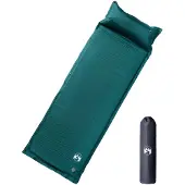 vidaXL Matelas de camping autogonflant avec oreiller 1 personne vert