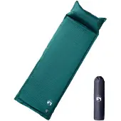 vidaXL Matelas de camping autogonflant avec oreiller 1 personne vert
