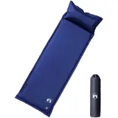 vidaXL Matelas de camping autogonflant oreiller 1 personne bleu marine