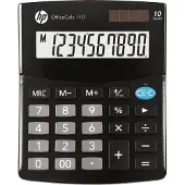 HP Calculatrice de bureau OfficeCalc 110 noire (Fonctionnement sur piles, Panneau solaire)