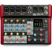Power Dynamics PDM-Y601 (Studio et mixeur live), Table de mixage, Rouge, Noir