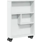 vidaXL Chariot de rangement Étroit Blanc 48x13x68 cm Bois composite