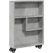 vidaXL Chariot de rangement Étroit gris béton 48x13x68 cm Bois composite