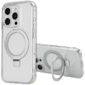 Accezz Coque Ring Stand avec MagSafe pour Apple iPhone 15 Pro - Transparent