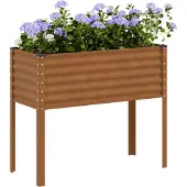 vidaXL Jardinière de jardin 100 x 45 x 90 cm Acier patiné