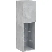 vidaXL Armoire TV avec lampes LED gris béton 30,5x30x102 cm