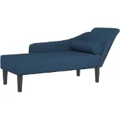 vidaXL Chaise longue avec coussin Bleu Tissu
