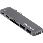 ESTUFF Allure Series Slot-in Hub Pro - Station d'accueil - USB-C / Thunderbolt 3 - pour Apple MacBook Pro avec Touch Bar (Ende 2016, Mitte 2017) (ES84122-GREY)