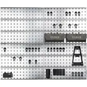 Raaco Super Clip Set - Mur d'outils en acier - Système de rangement - 46 pièces - 104 x 88 x 1,1 cm
