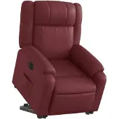 vidaXL Fauteuil relax releveur électrique vin rouge similicuir