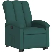 vidaXL Fauteuil relax avec releveur Vert foncé Tissu