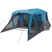 vidaXL Tente de camping avec auvent 4 personnes bleue étanche à l'eau