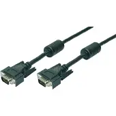 Logilink - câble moniteur vga hd dsub 15 broches - mâle mâle - 2 blindages en noyau de ferrite - noir - 20 m