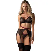 Obsessive Novenes Ensemble Lingerie 3 Pièces Noir XS/S