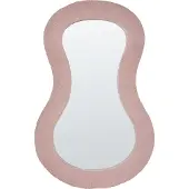 Beliani Miroir PLANCHEZ Bouclé Rose