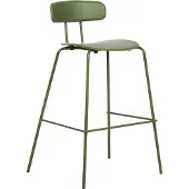 Beliani Lot de 2 tabourets de bar en plastique vert Tabourets de bar à hauteur d'assise pieds en métal modernes et élégants