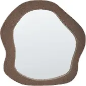 Beliani Miroir BLISMES Bouclé Marron