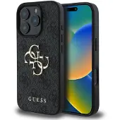 GUESS Coque 4G Metal Logo Backcover Apple iPhone 16 Pro Max - Noir