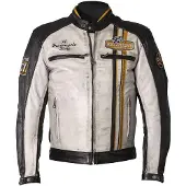 Helstons Indy Veste en cuir Noir/Blanc/Jaune 3XL hommes