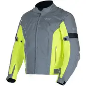 GMS Lagos Veste Moto Textile Grise Jaune Imperméable Taille XS