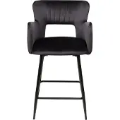 Beliani Lot de 2 chaises de bar en velours noir chaises rembourrées salle à manger cuisine meubles modernes