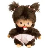Monchhichi Bebichhichi fille | 13 cm | Poupée | Bébé avec couche rose