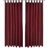 vidaXL 2 pcs Rideau à Passant Micro Satin Bordeaux 140 x 225 cm