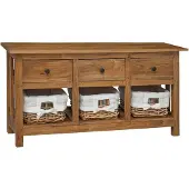 vidaXL Buffet 100 x 30 x 50 cm vieux bois massif rotin doublé de tissu naturel blanc