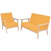 vidaXL Ensemble de canapés 2 pièces tissu jaune