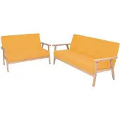 vidaXL Ensemble de canapés 2 pièces tissu jaune