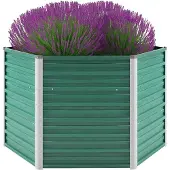 vidaXL Lit surélevé de jardin Acier galvanisé 129x129x77 cm Vert