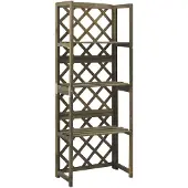 vidaXL Treillis avec étagères Gris 55x30x140 cm Bois de sapin massif