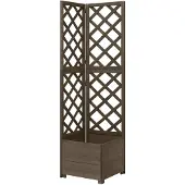 vidaXL Jardinière d'angle en treillis Gris 40x40x150 cm Bois de sapin