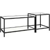 vidaXL Tables à thé 2 pcs Verre trempé Transparent