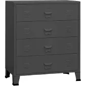 vidaXL Commode industrielle avec tiroirs Anthracite 78x40x93 cm Métal