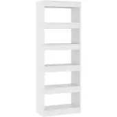 vidaXL Bibliothèque/séparateur de pièce blanc bois d'ingénierie