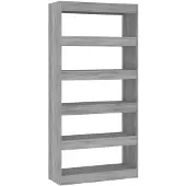vidaXL Bibliothèque/Séparateur de pièce Sonoma gris Bois d'ingénierie