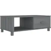 vidaXL Table basse HAMAR gris foncé 100x55x35 cm pin massif