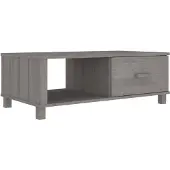 vidaXL Table basse HAMAR Gris clair 100x55x35 cm Bois massif de pin