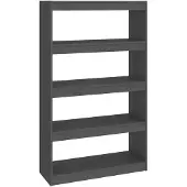 vidaXL Bibliothèque/Séparateur de pièce Gris 80x30x135,5 cm Pin massif
