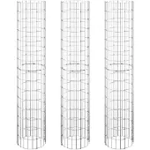 vidaXL Gabion lits surélevés 3 pcs. Rond Acier galvanisé Ã30x150 cm