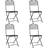vidaXL Chaises de jardin pliantes 4 pcs. Grillage déployé Anthracite