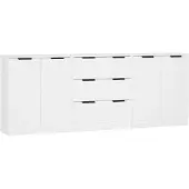 vidaXL Sideboard 3 pcs. blanc bois composite