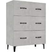 vidaXL Sideboard gris béton 69,5x34x90 cm Bois composite