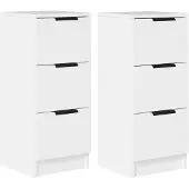 vidaXL Sideboards 2 pcs. Blanc 30x30x70 cm Bois composite