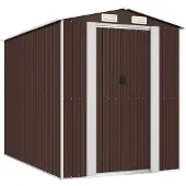 vidaXL Abri de jardin brun foncé 192x274x223 cm Acier galvanisé